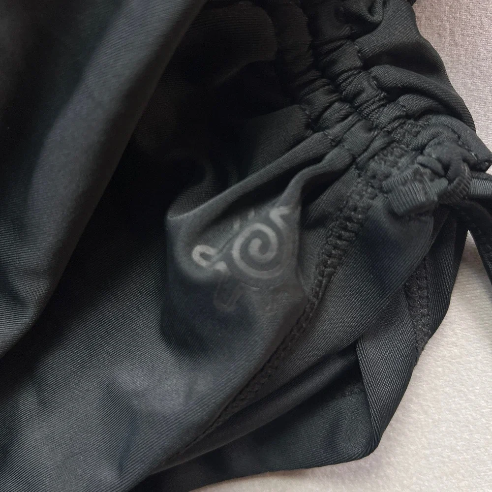 UV Skinz Tankini Top Womens 2XL Black Stretch Ruched Wide Strap UPF 50+ Swimwear